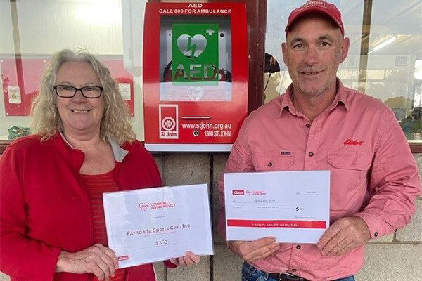community giving program, defibrilator