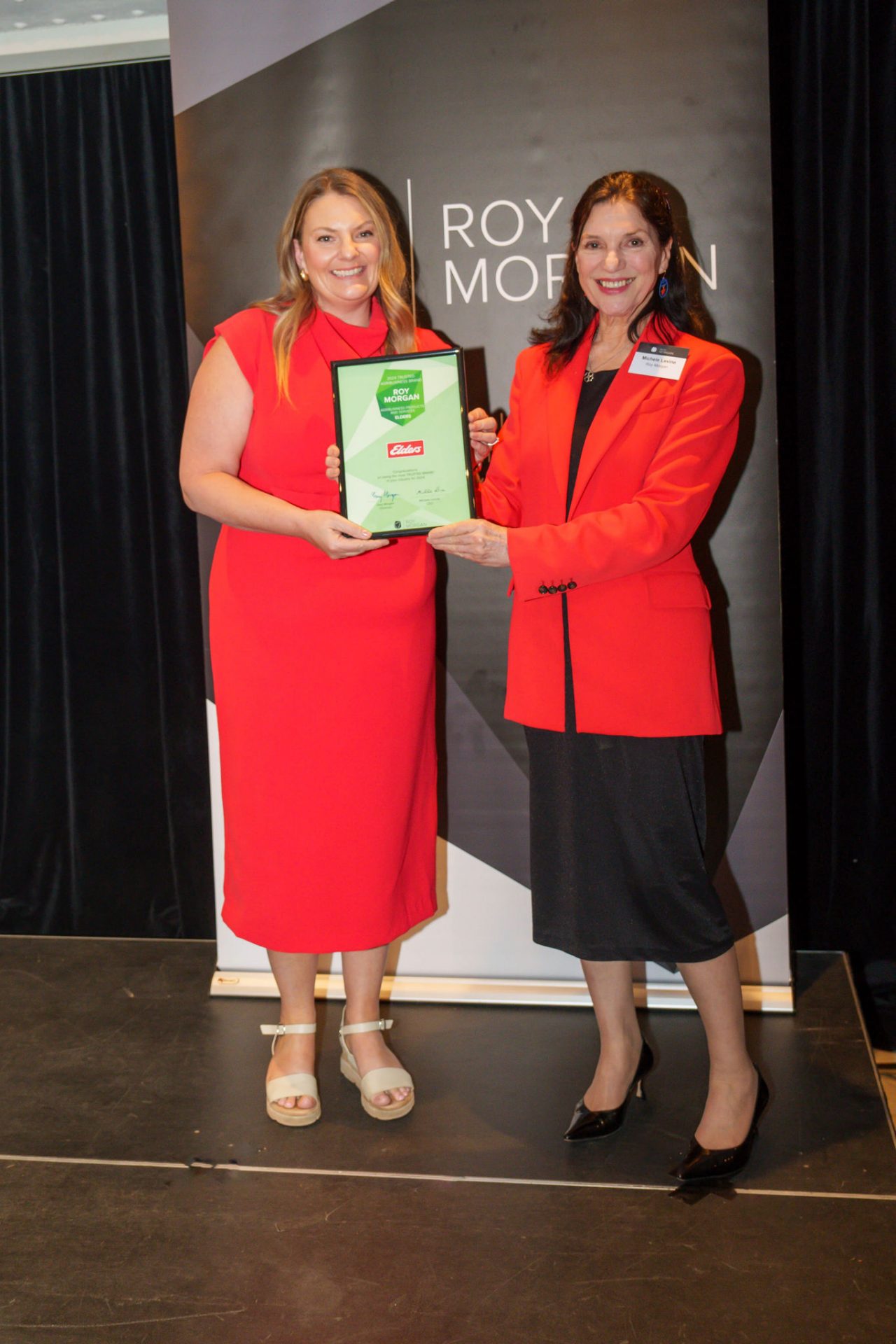 Belinda Connor accepting most trusted agribusiness brand award