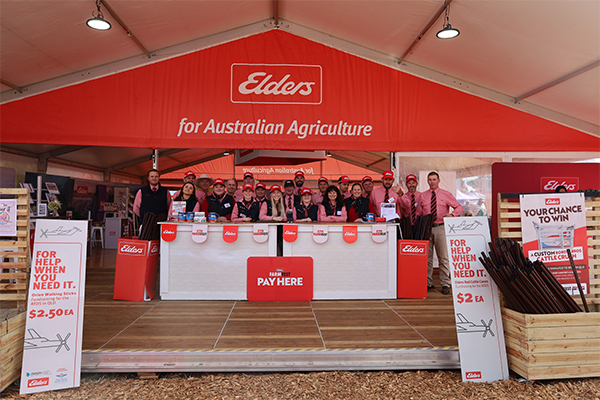 elders team under elders farmfest marquee